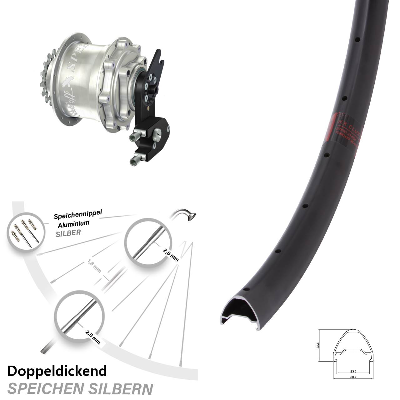 KX Clue Rohloff Speedhub CC DB OEM2 650B Disc Hinterrrad