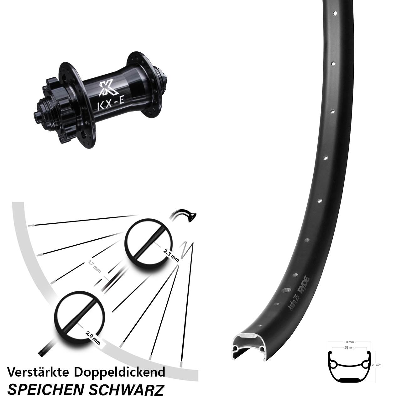 Disc Laufrad für Schnellspanner 28 Zoll Ryde Andra 25 KX-E