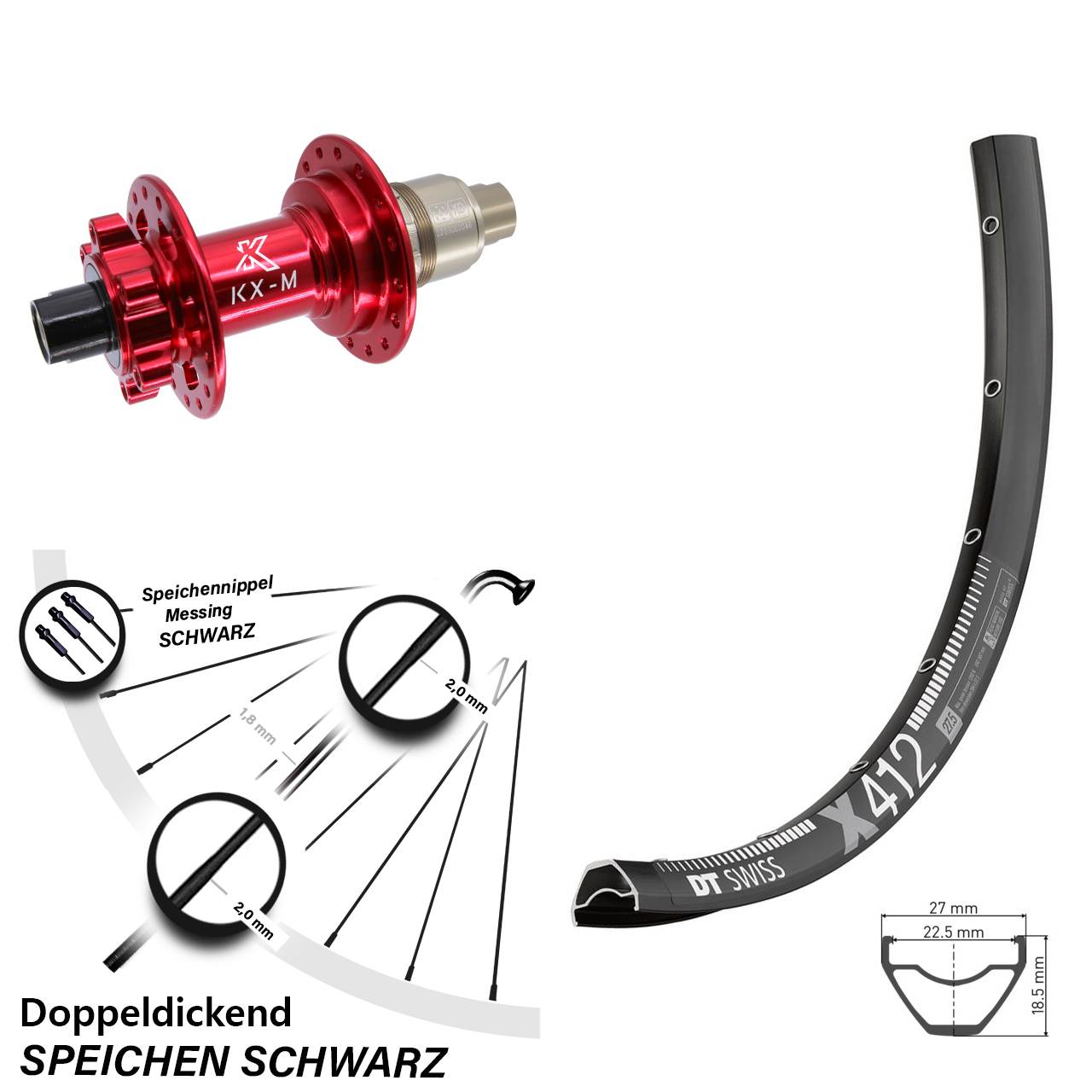 Hinterrad 29 Zoll DT Swiss X 412 KX-M XD 12x142