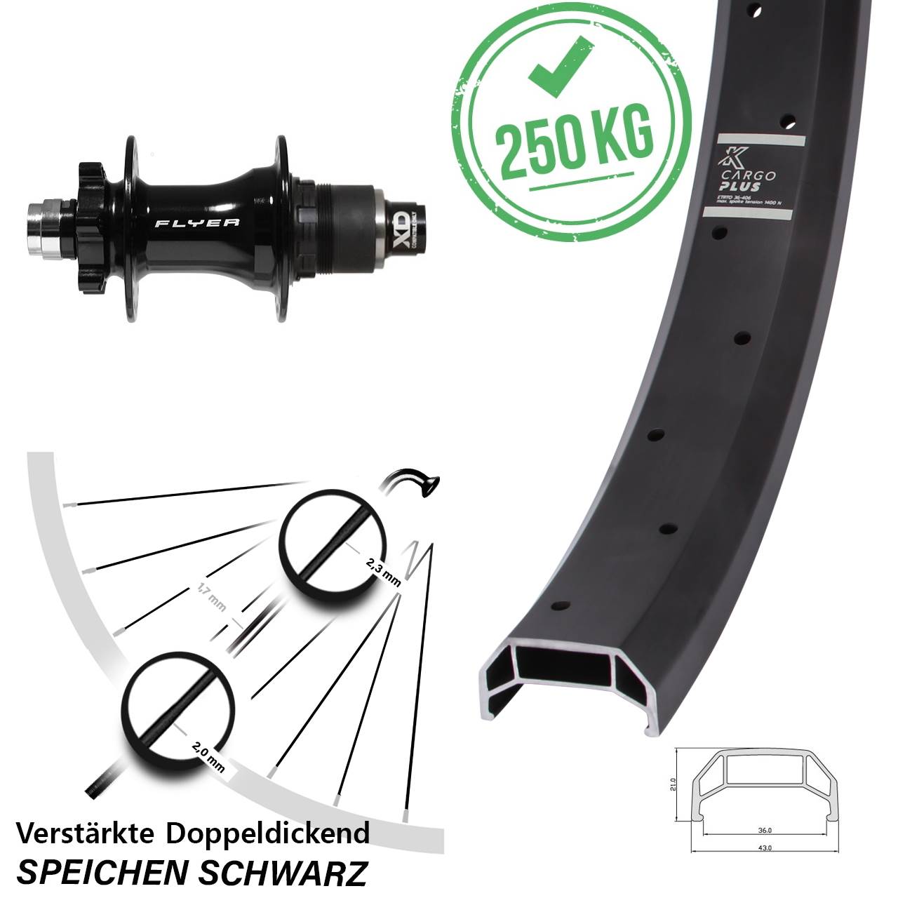 Disc Laufrad 26 Zoll KX Cargo Plus Formula DHT142 XD 11-12 fach 12x142