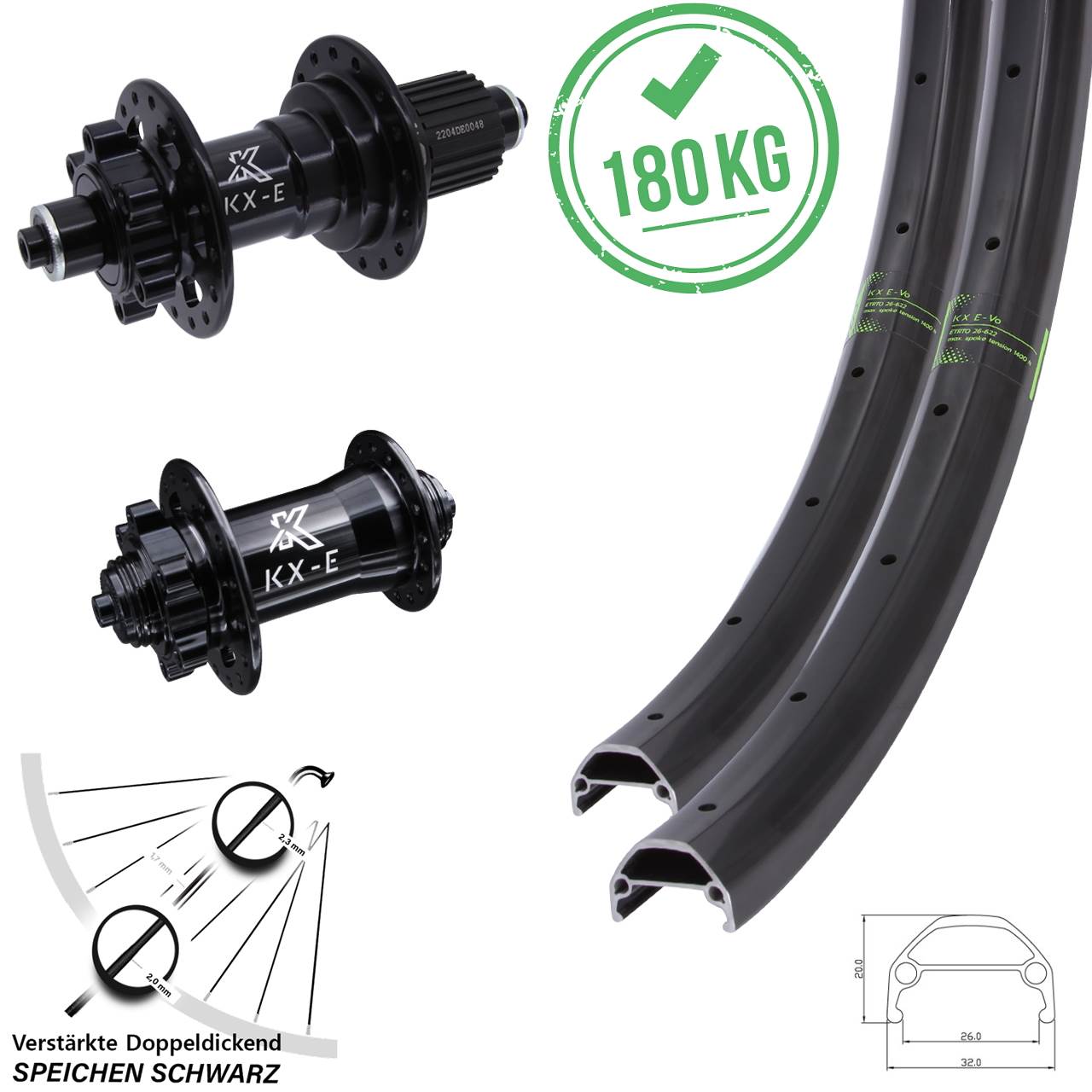 KX-Evo 29 Zoll 6-Loch Laufradsatz für Schnellspanner Shimano Micro Spline