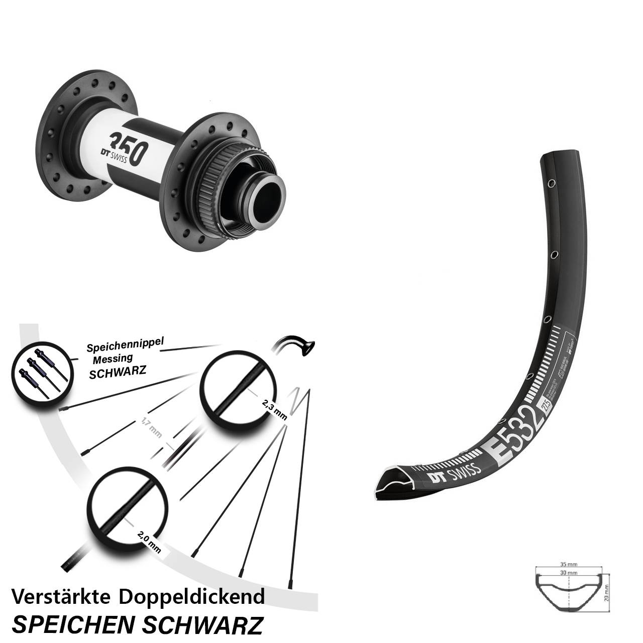 Disc Vorderrad 29 Zoll DT Swiss E532-350 15x110 Boost