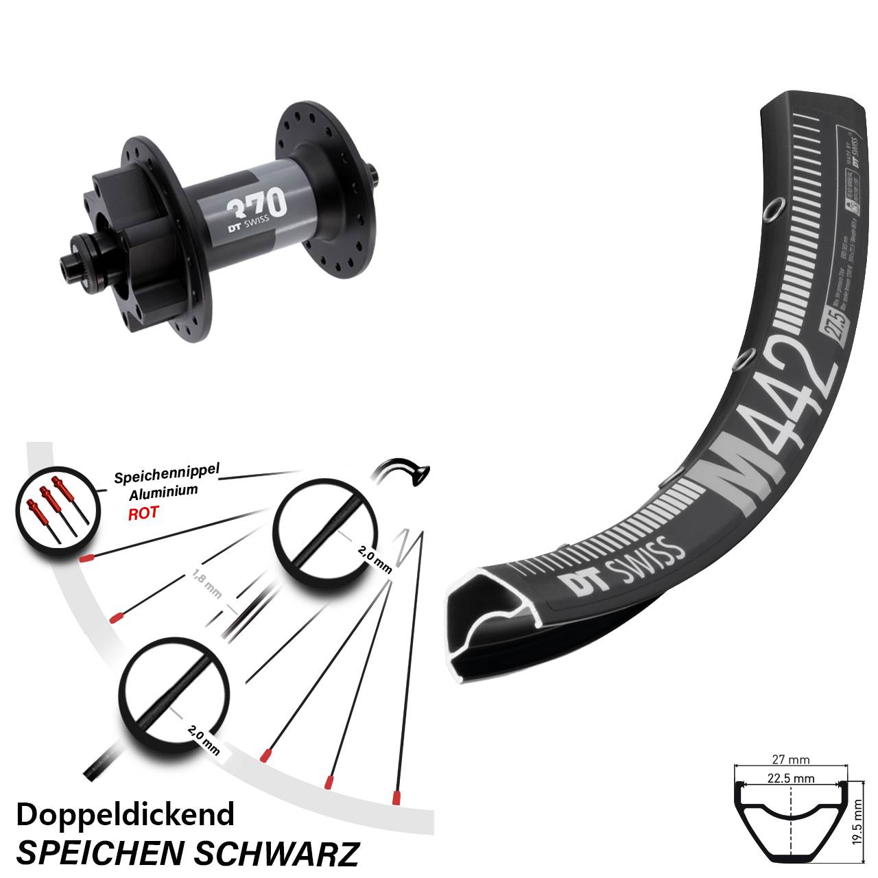 Disc Laufrad 28-29 Zoll DT Swiss M 442-370 QR