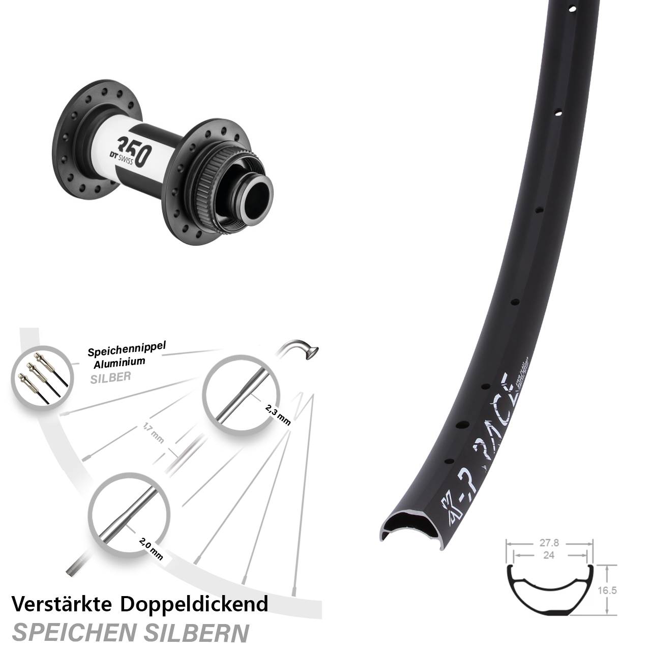 KX-R Race DT Swiss 350 Disc Laufrad 15x100