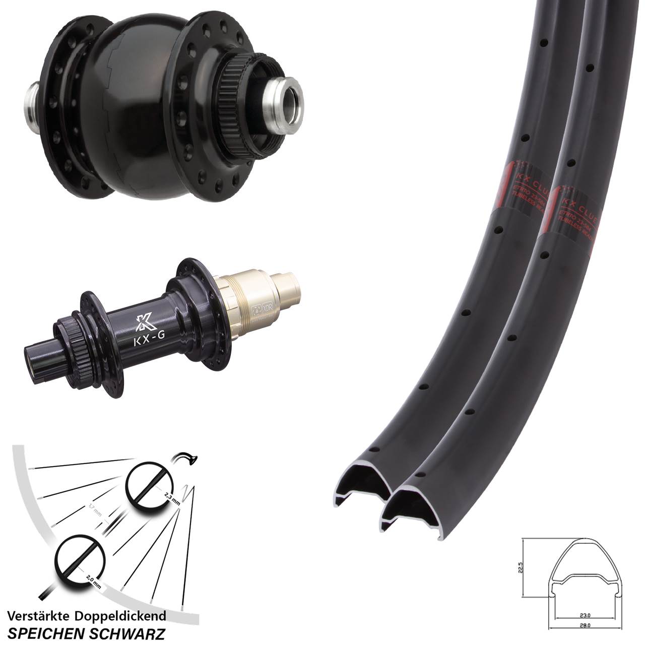 KX-G Clue SON 28 Laufradsatz 27,5 Zoll Centerlock 12x100/142 XDR