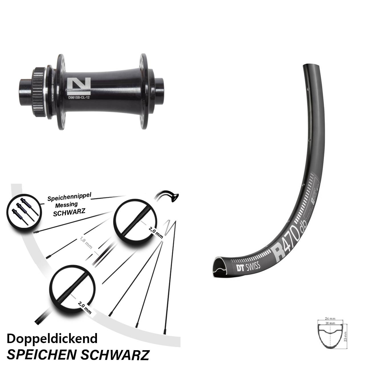 Disc Vorderrad 28 Zoll DT Swiss R 470 Novatec D981 12x100