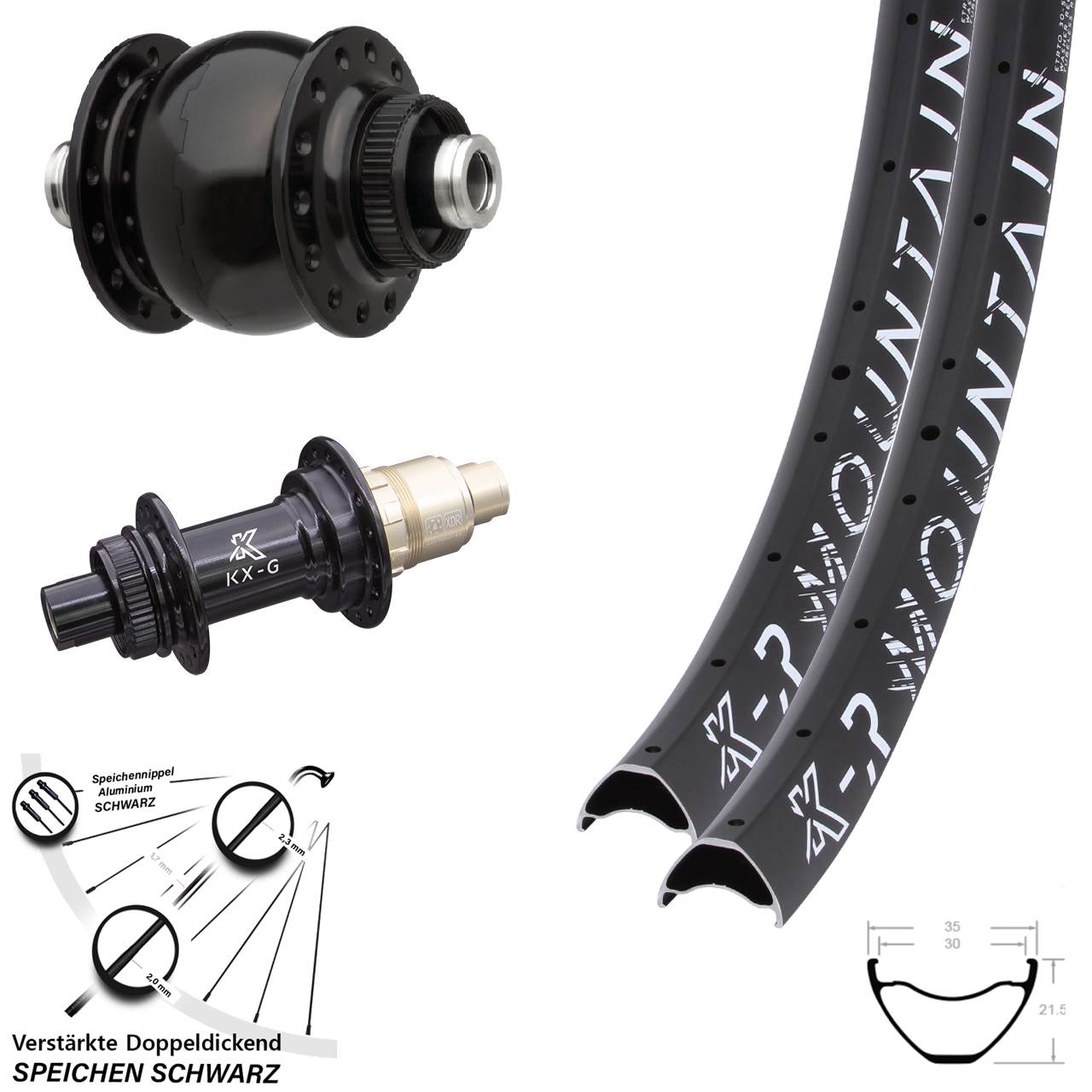 KX-GR Mountain SONdelux 27,5 Zoll Centerlock Laufradsatz 12x100/142 XDR