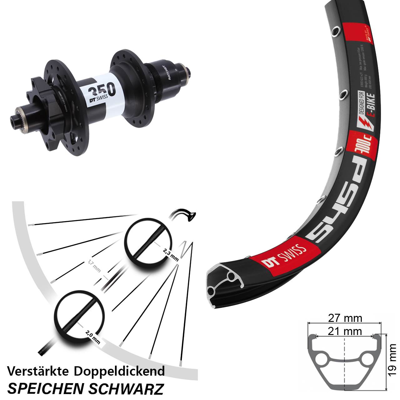 Disc Laufrad 26 Zoll DT Swiss 545 350 XD QR