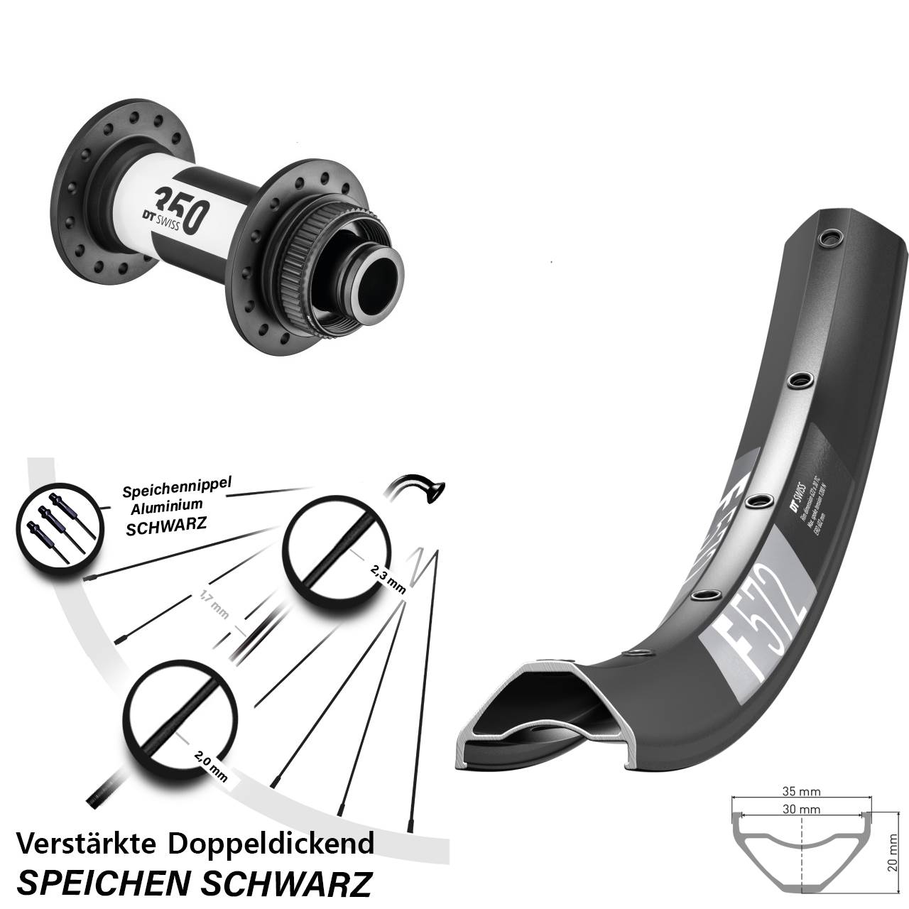 Disc Laufrad 29 Zoll DT Swiss F 572-350 15x110 Boost