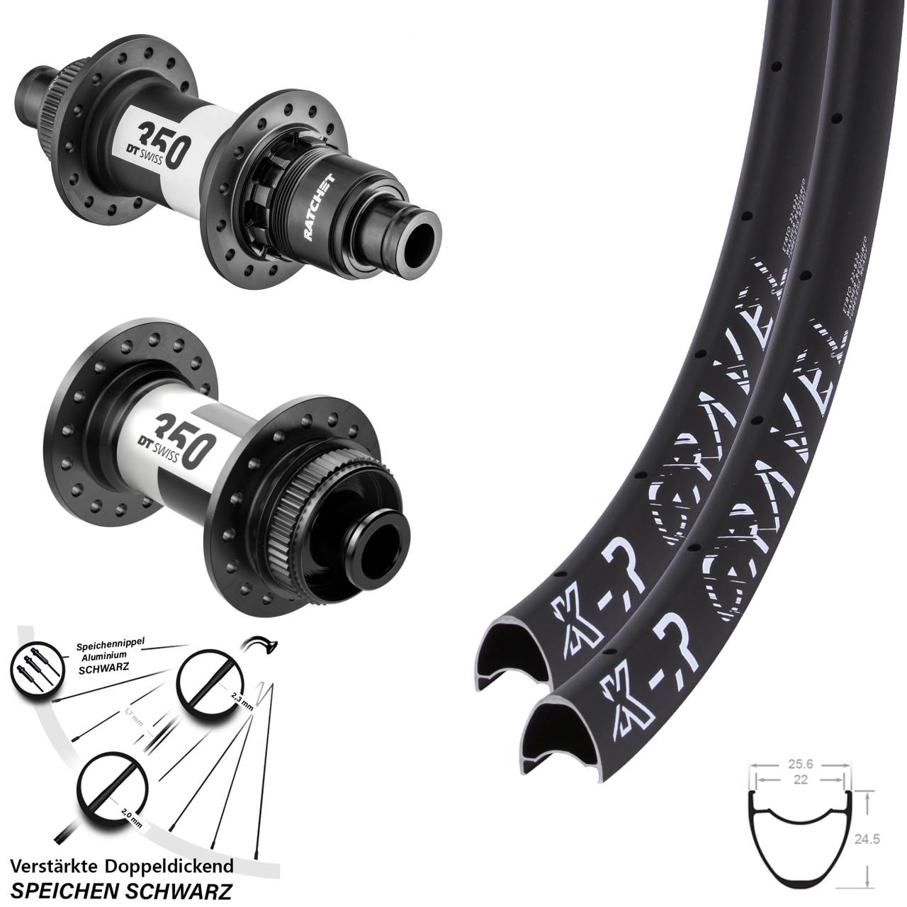 Centerlock Laufradsatz 28-29 Zoll KX-R Gravel DT Swiss 350 Road XDR 11-12 fach 12x100/142