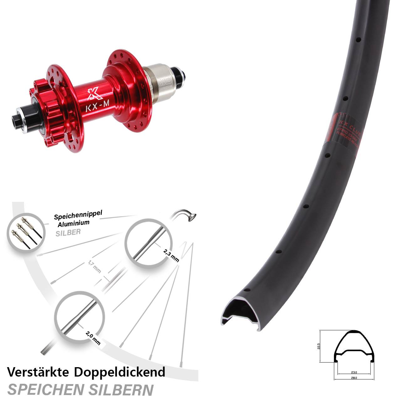 Disc Laufrad 28-29 Zoll KX-M Clue rot XD 11-12 fach für Schnellspanner
