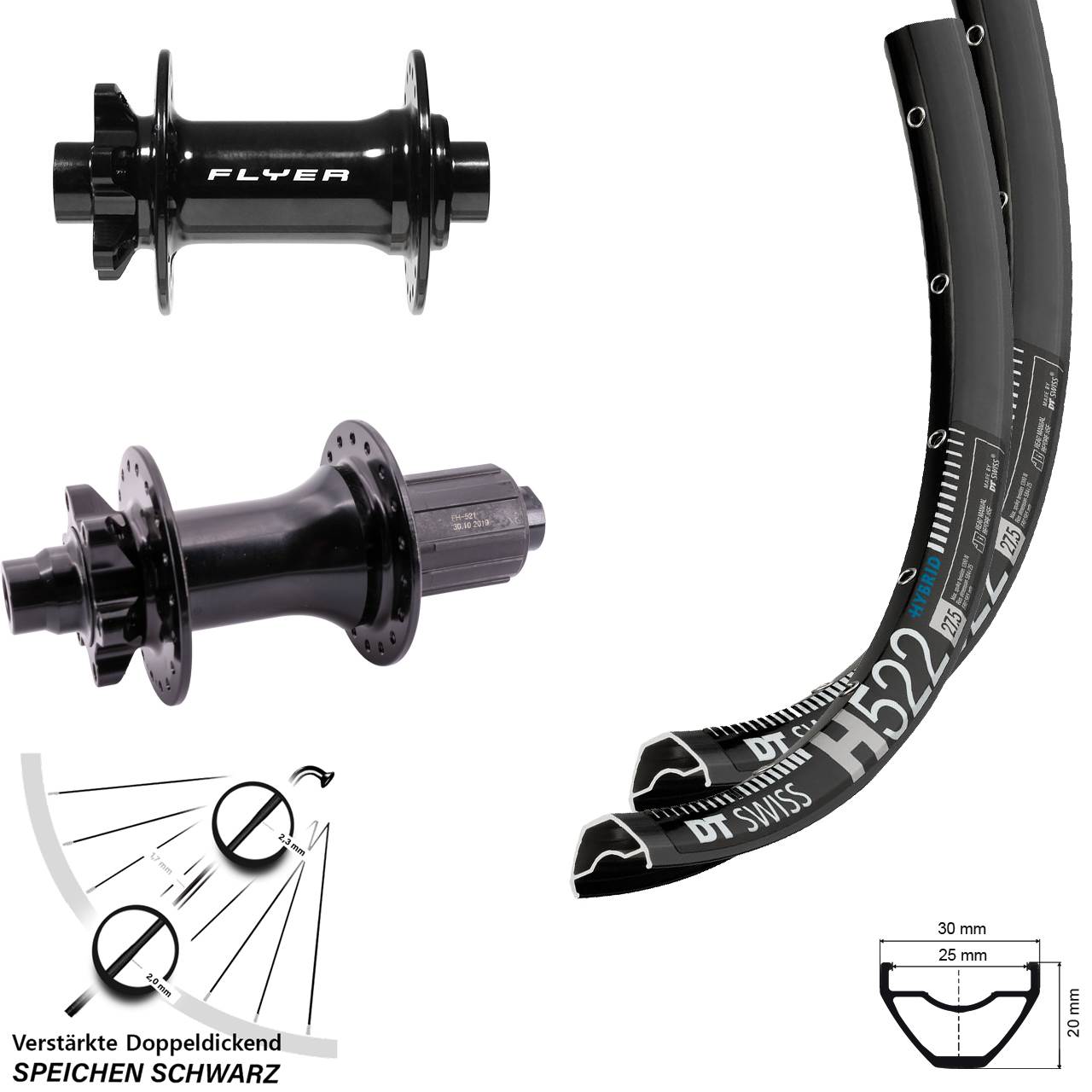 DT Swiss H 522 Formula DC711 ECT-148S 29 Zoll Disc Laufradsatz 15x110 12x148 8-11 fach