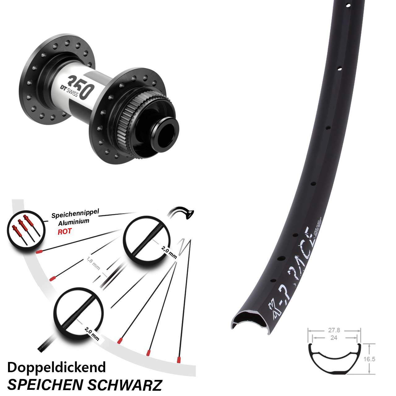 Disc Laufrad 28-29 Zoll KX-R Race DT Swiss 350 12x100