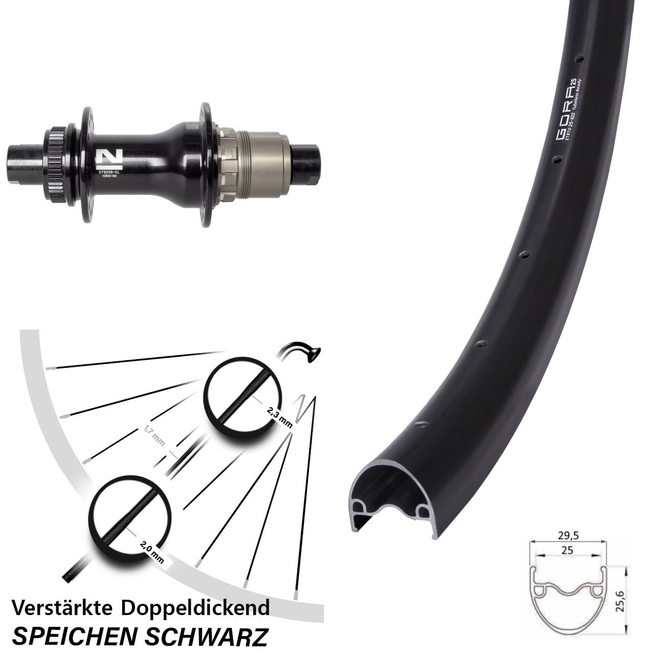 Disc Hinterrad 12x142 28 Zoll Gora 25 Novatec D792SB XDR 11-12 fach