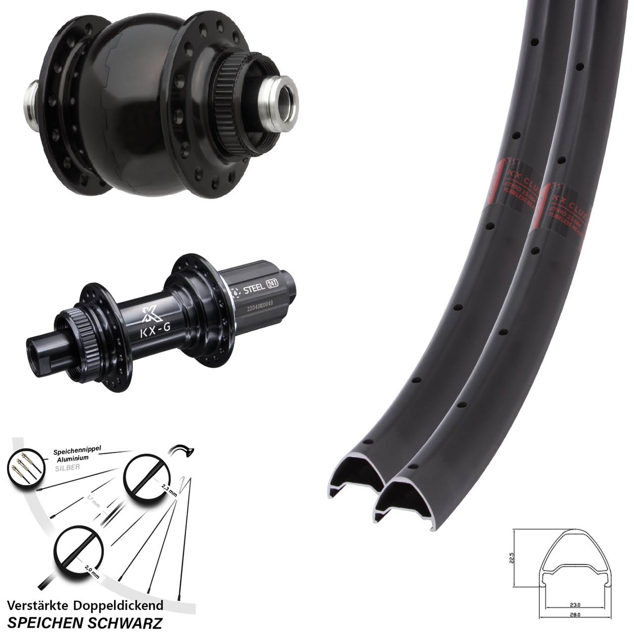 29 Zoll KX-GS Clue verstärkt SON 28 Disc Laufrad-Satz 12x100/142 8-12 fach