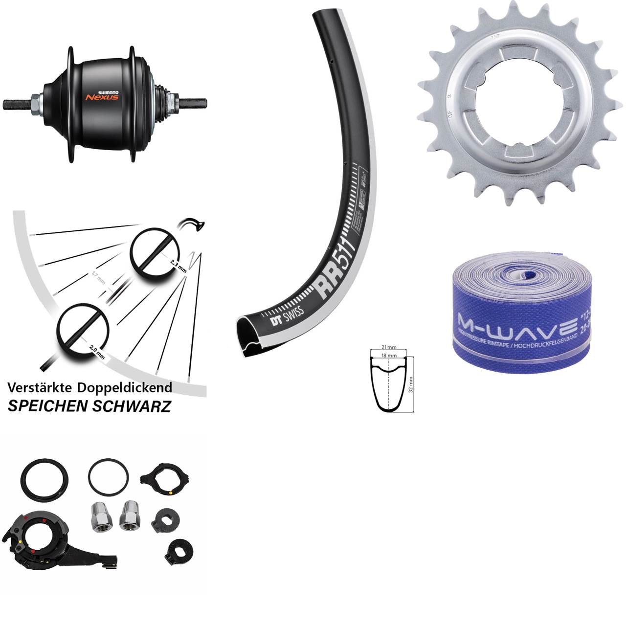 Hinterrad 28 Zoll Shimano Nexus 8 Gang DT Swiss RR-511 Freilauf