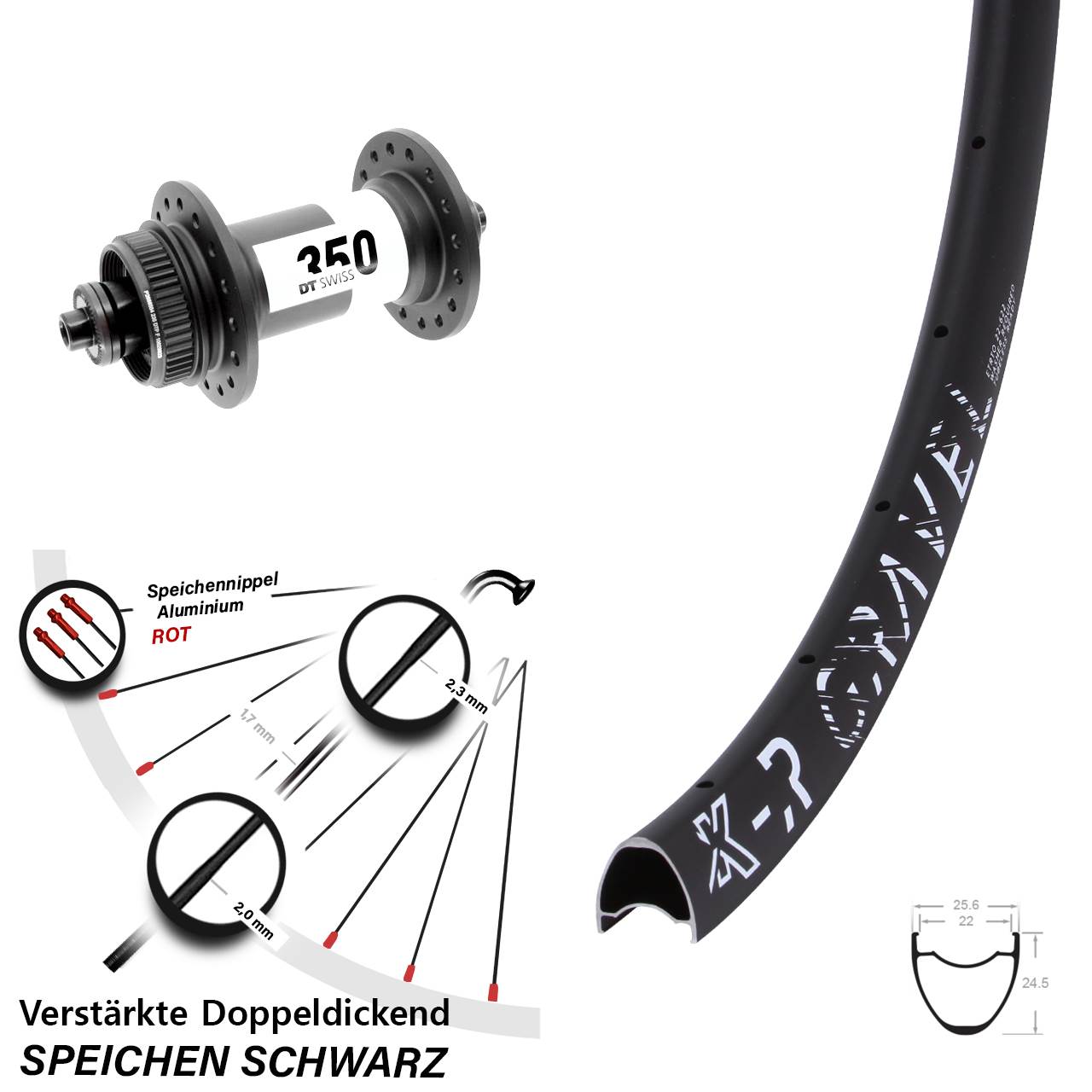 Disc Laufrad QR 28 Zoll KX-R Gravel DT Swiss 350