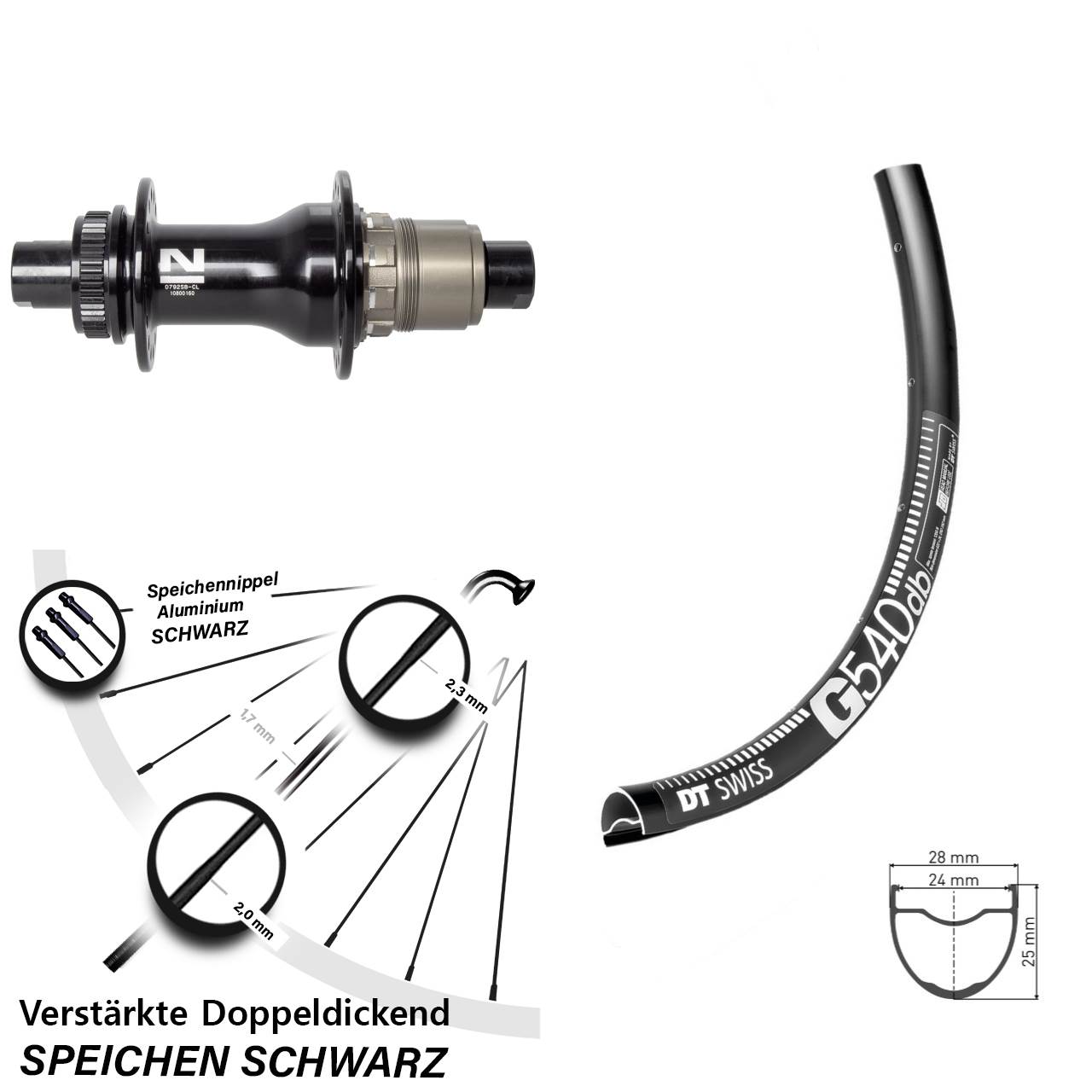 Disc Laufrad 28 Zoll DT Swiss G 540 Novatec D792 XDR 11-12 fach 12x142