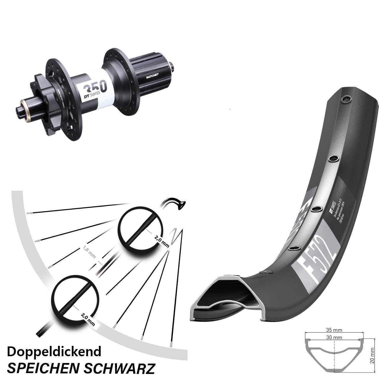 Boost Disc Hinterrad QR 27,5 Zoll DT Swiss F 572-350 8-11 fach
