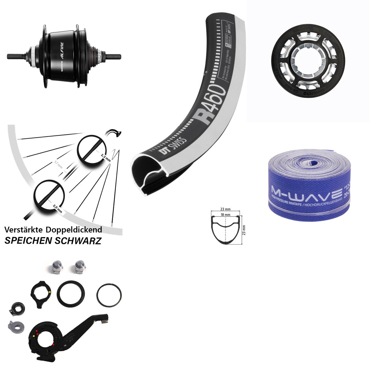 28 Zoll Hinterrad 8-Gang Shimano Alfine SG-S7001 DT Swiss R460
