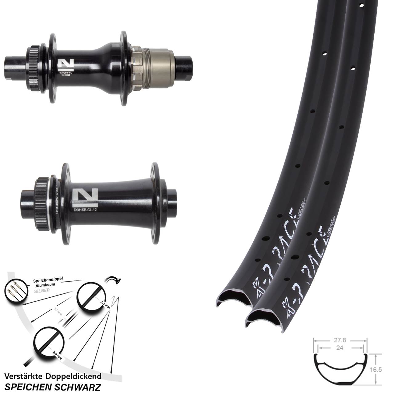 Laufradsatz Centerlock 12x100/142 29 Zoll KX-R Race Novatec D792SB D981 XDR 11-12 fach