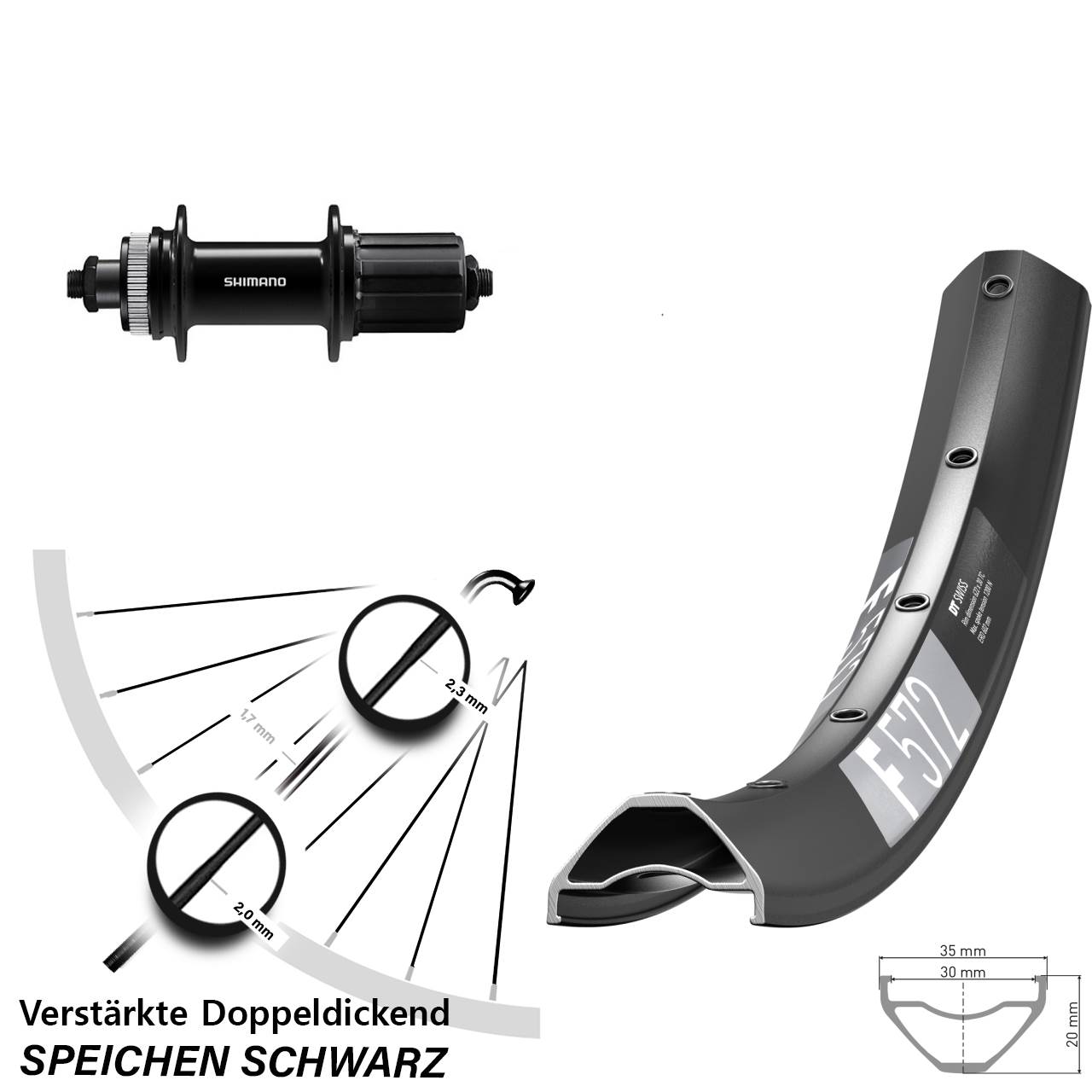 Hinterrad Centerlock QR 650B DT Swiss F 572 Shimano FH-QC400 8-11 fach HG