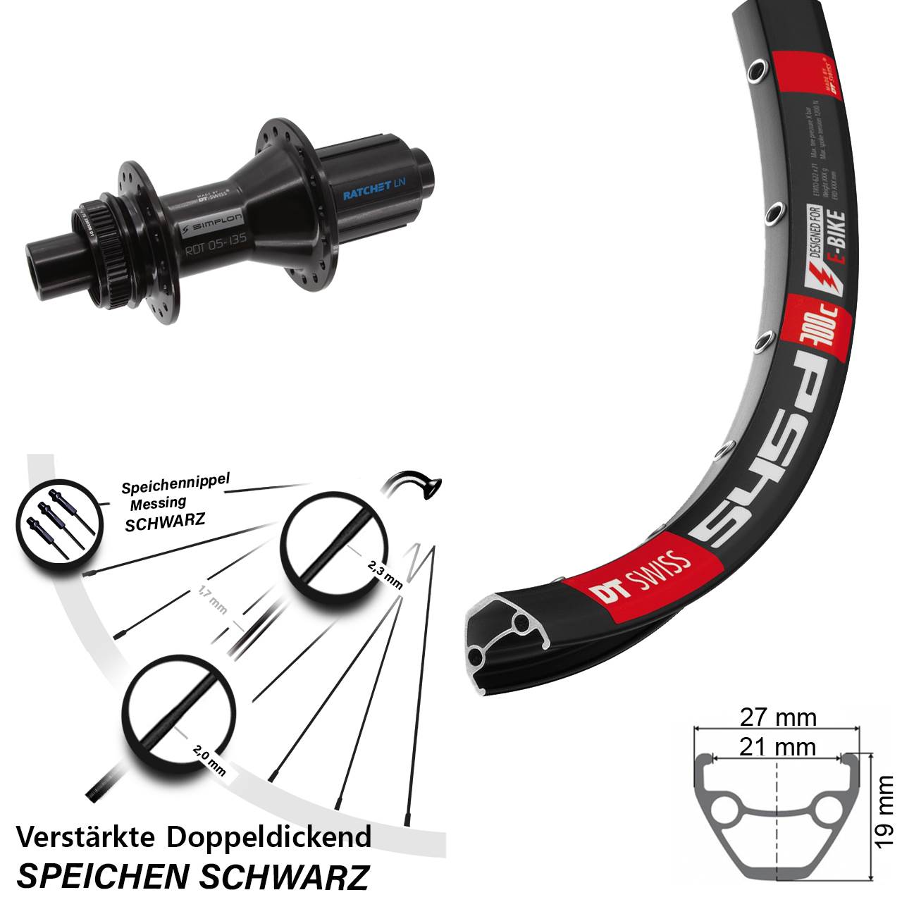 Hinterrad Centerlock 26 Zoll DT Swiss 545d-370 Hybrid 8-11 fach HG 12x142