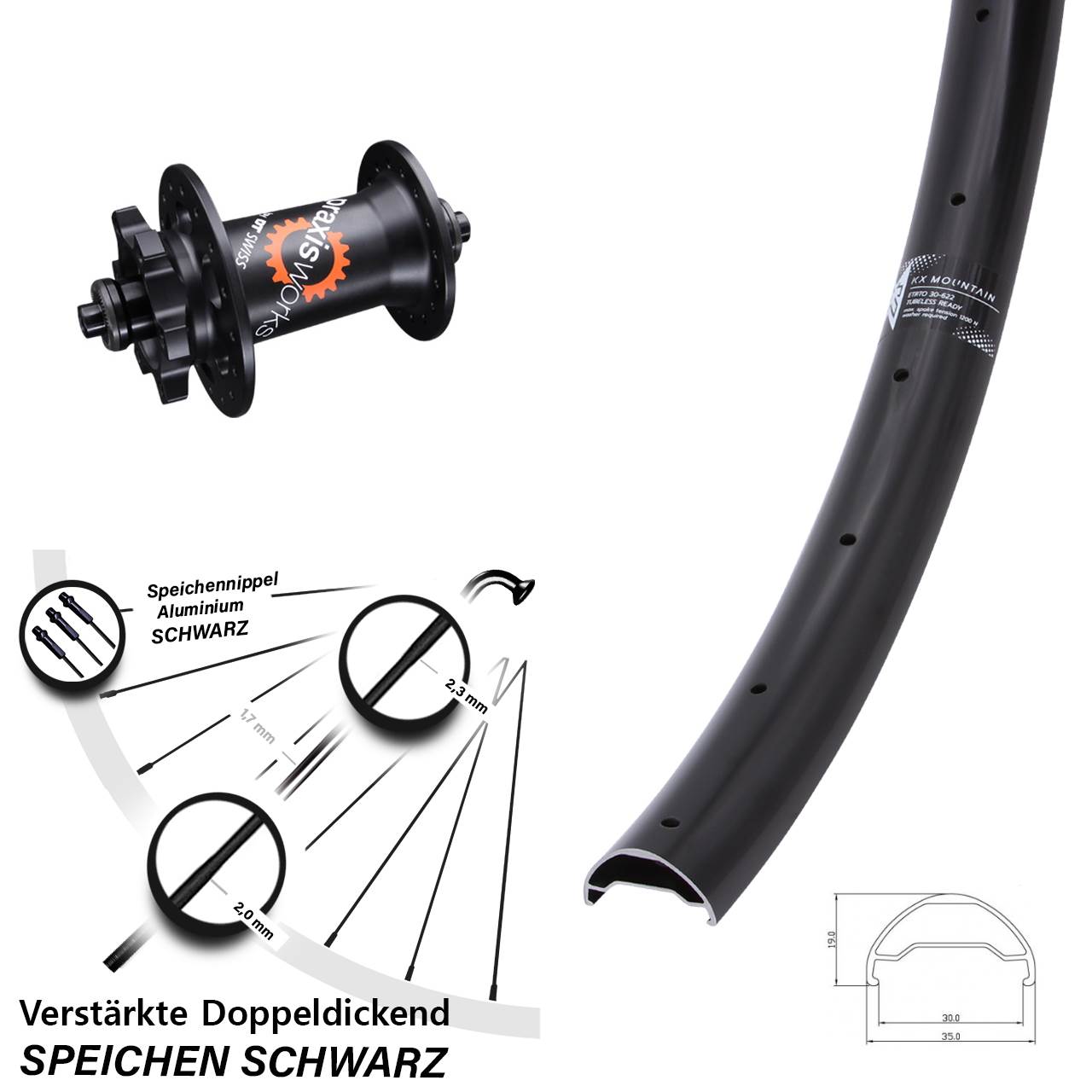 KX Mountain DT Swiss 350 QR 29 Zoll Disc Laufrad