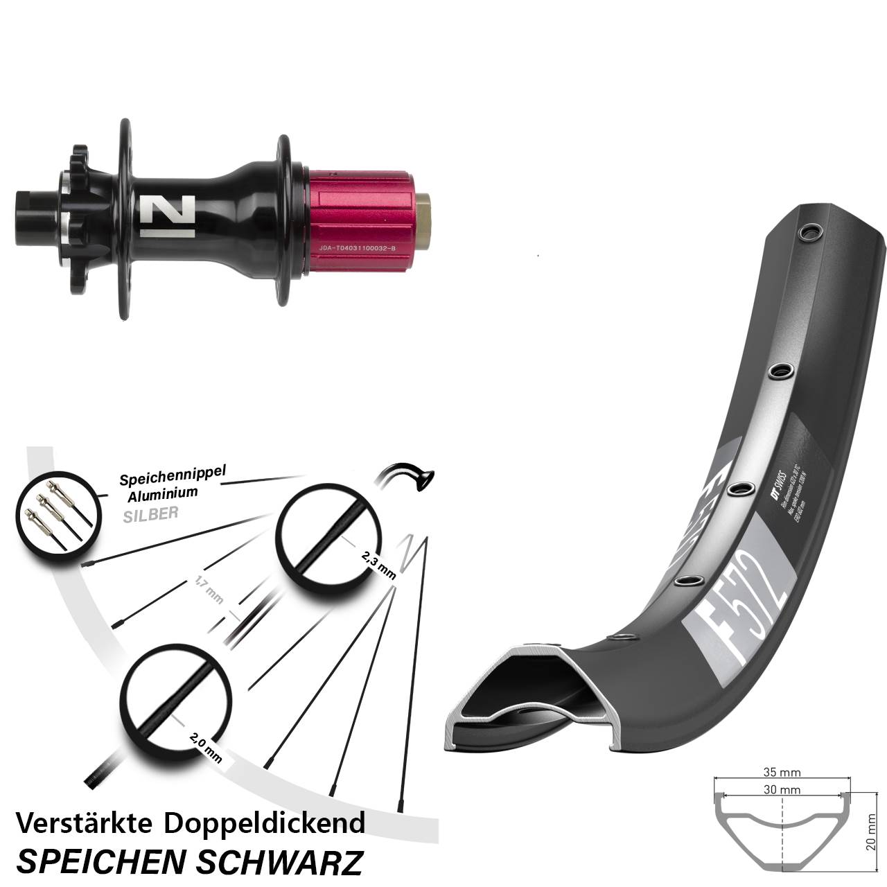 DT Swiss F 572 Novatec Superlight 27,5 Zoll Disc Hinterrad 12x142 8-12 fach
