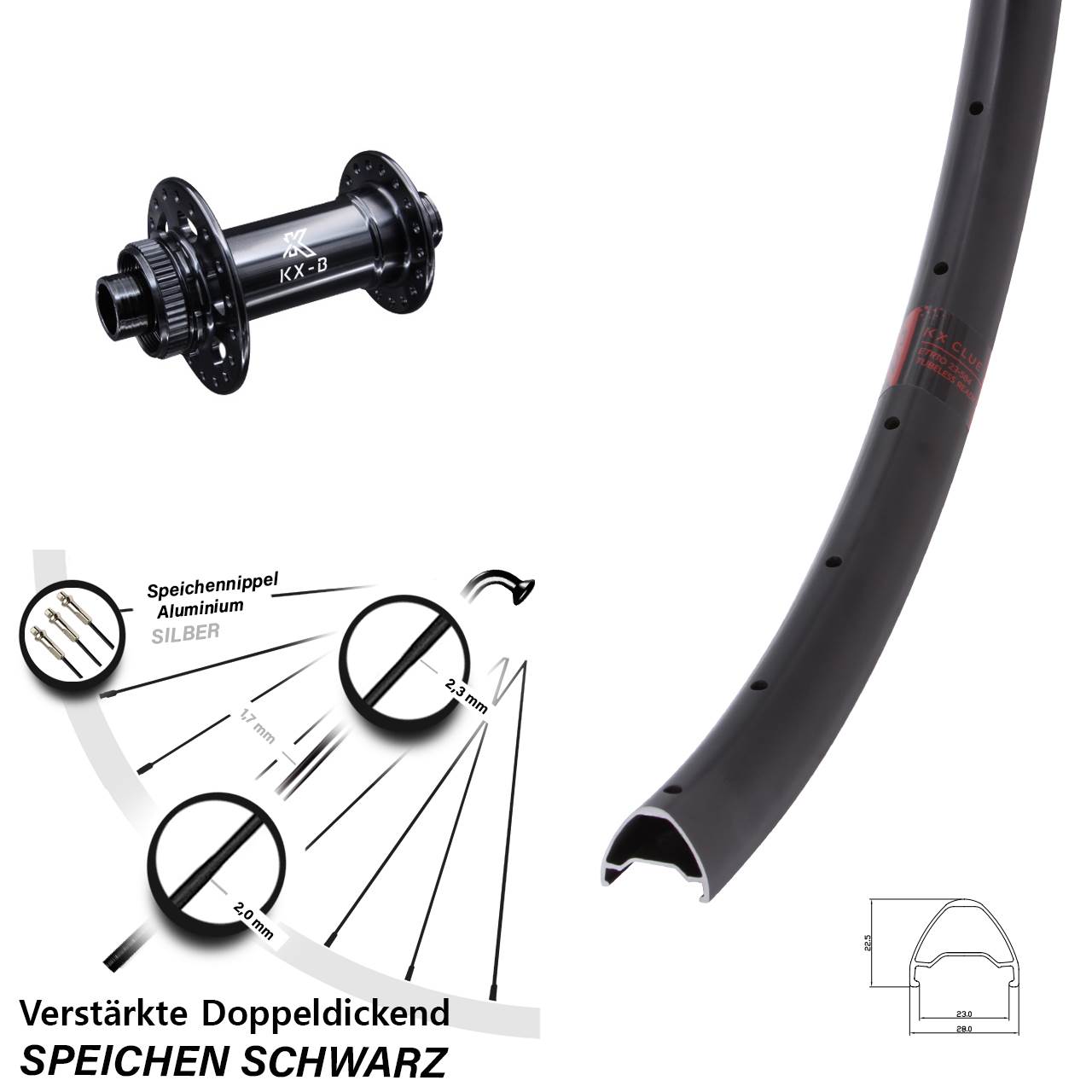 Boost Vorderrad Centerlock 12x110 28-29 Zoll KX Clue Gravel