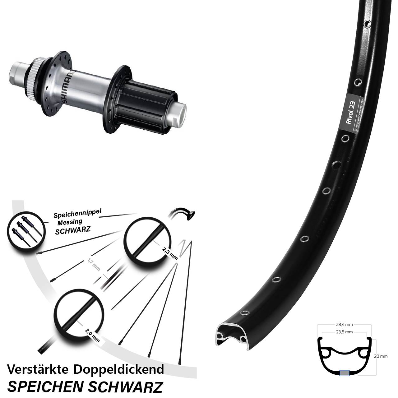 Ryde Rival 23 Shimano GRX 27,5 Zoll Hinterrad Centerlock 12x142 8-12 fach