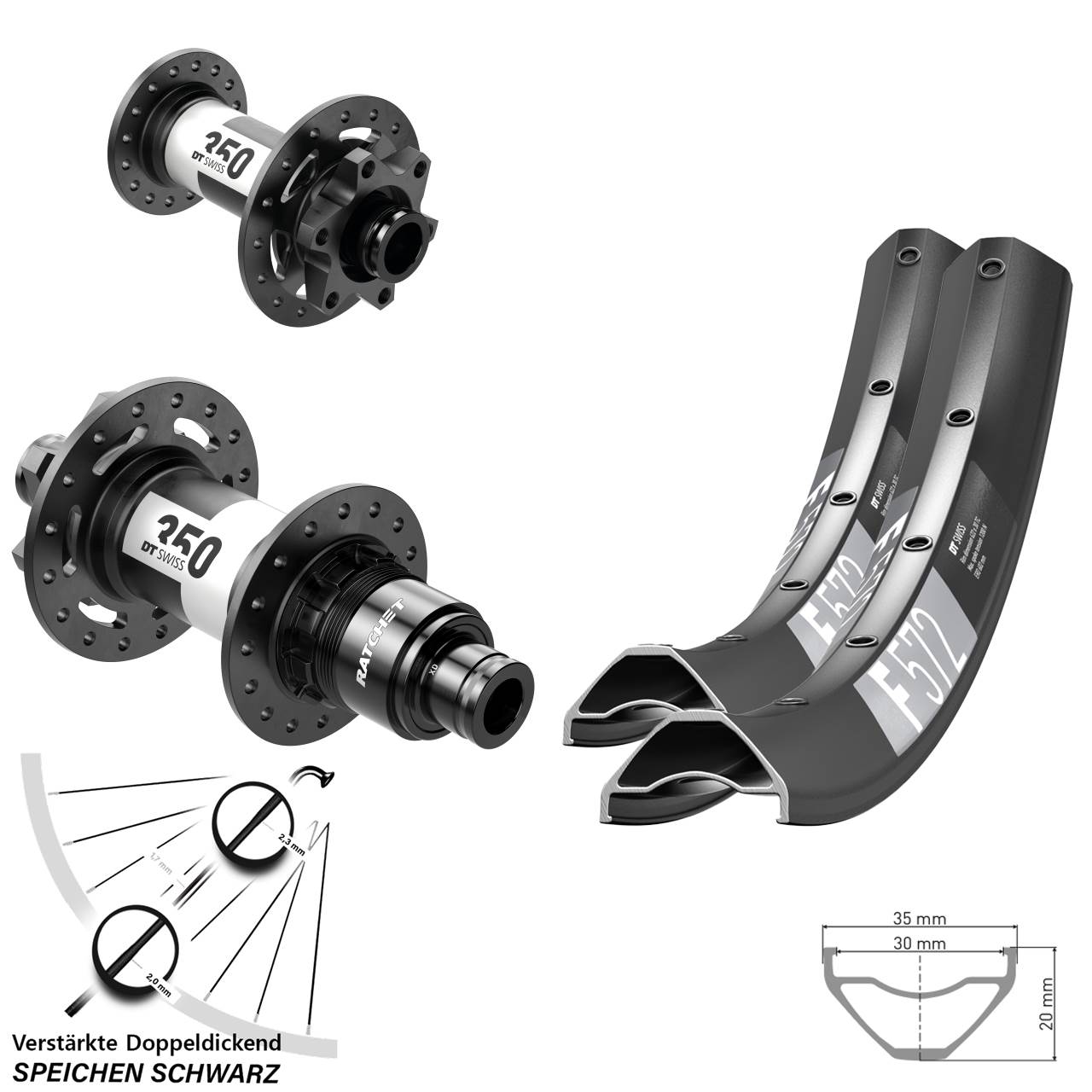 DT Swiss F572 350 29 Zoll Disc Laufradsatz 15x100 12x142 SRAM XD