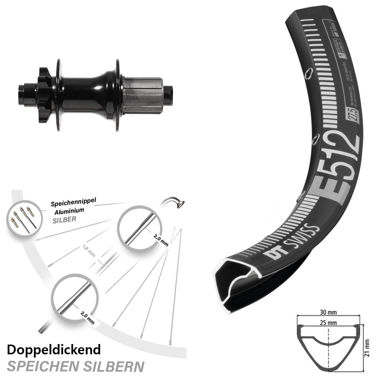 DT Swiss E 512 Hinterrad 29 Zoll mit Formula DHG-142 Nabe