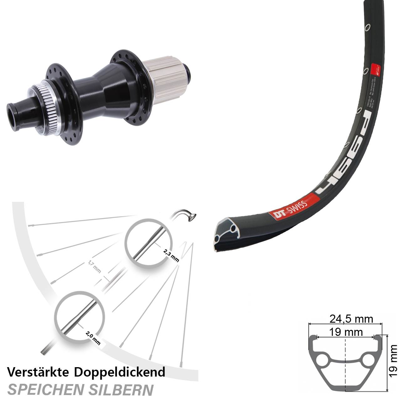 28 Zoll DT Swiss 466d Novatec CL142 Disc Laufrad 12x142 8-12 fach HG