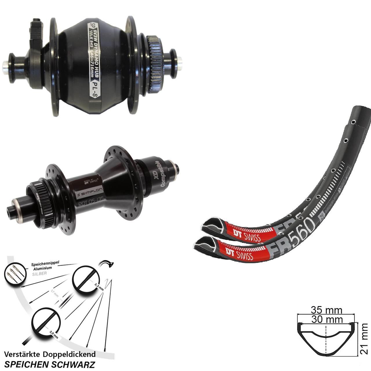 Laufradsatz Centerlock QR 26 Zoll DT Swiss FR560-370 Shutter PL-8 Sram XD
