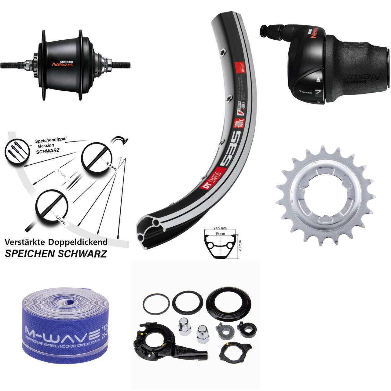 DT Swiss 535 Hinterrad 28 Zoll Shimano Nexus 7 Gang Freilauf