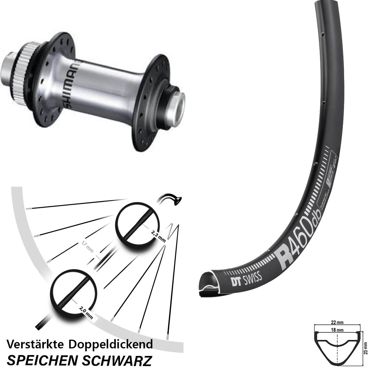 28 Zoll R 460 Shimano RS770 Disc Vorderrad 12x100