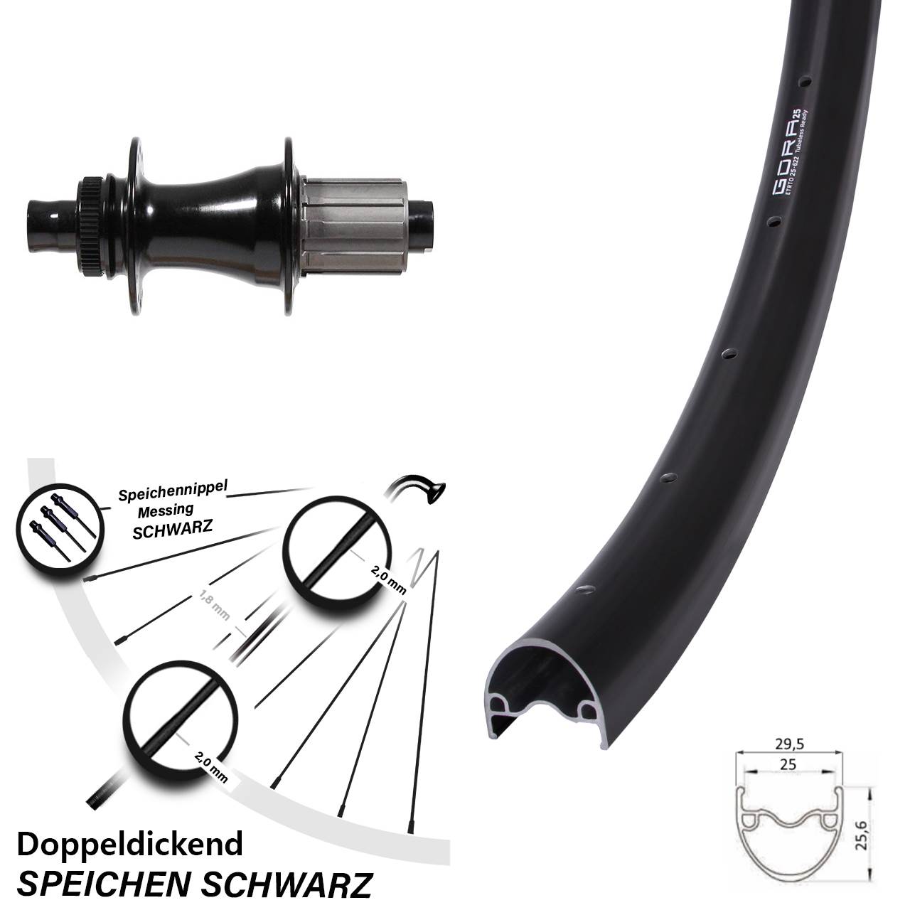 Gora 25 Formula CL142S 28-29 Zoll Disc Laufrad 12x142 8-11 fach HG