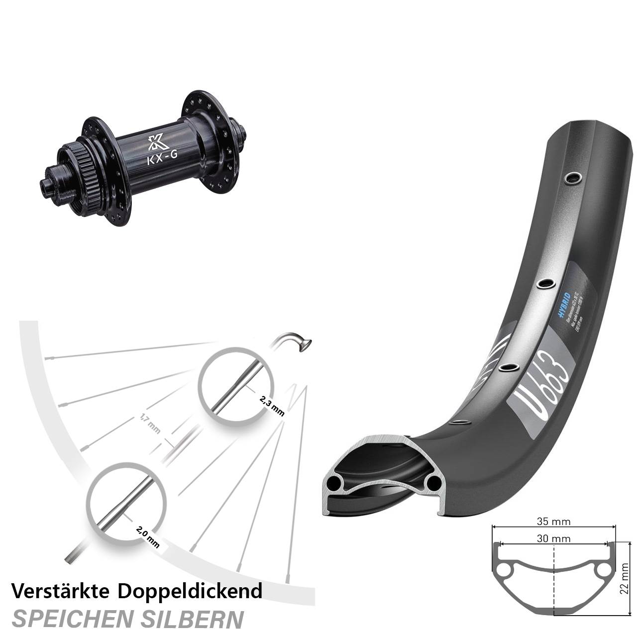 Disc 29 Zoll Laufrad QR DT Swiss U663 KX-G