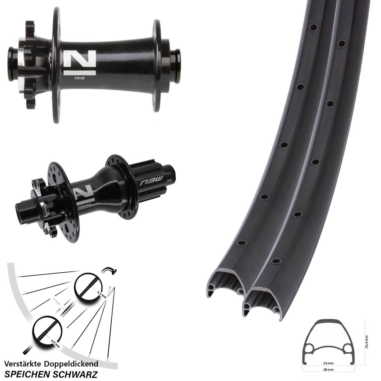 Disc Laufradsatz 28-29 Zoll Ambrosio Novatec D791 Superlight Campagnolo N3W 12x100/142