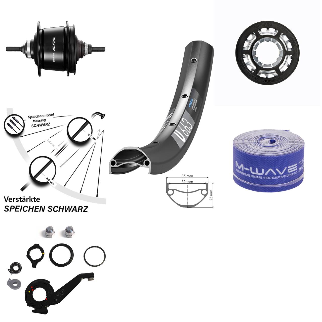 26 Zoll Lastenrad-Hinterrad Shimano Alfine 8 Gang DT Swiss U663