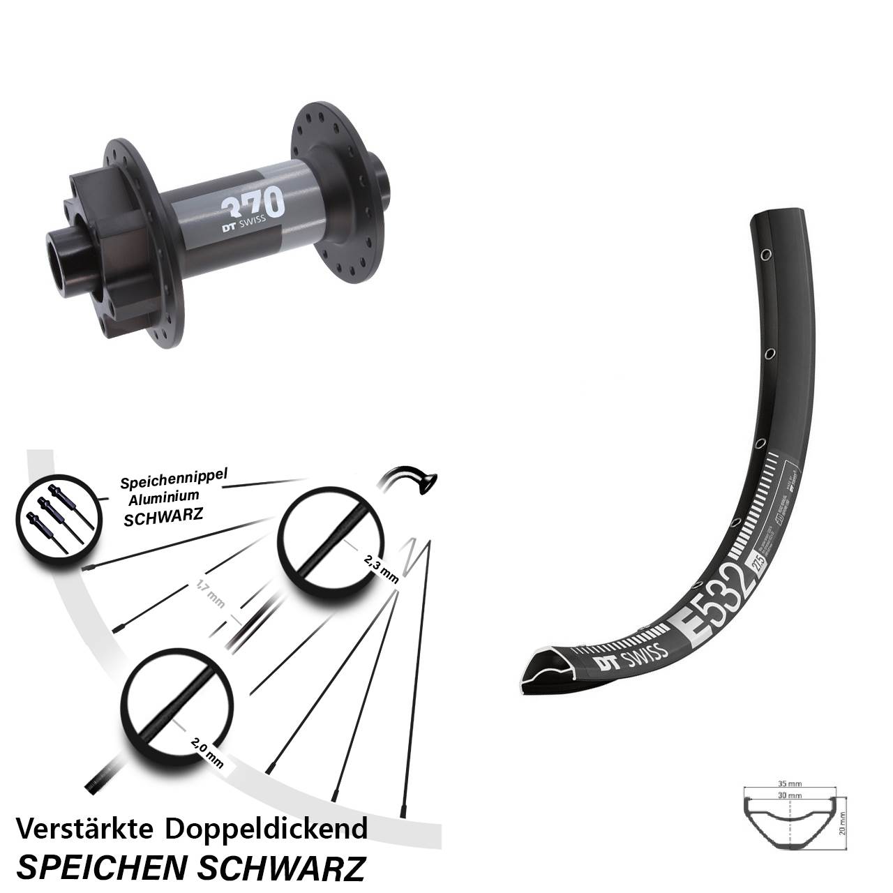 Disc Laufrad 27,5 Zoll DT Swiss E532-370 15x110 Boost