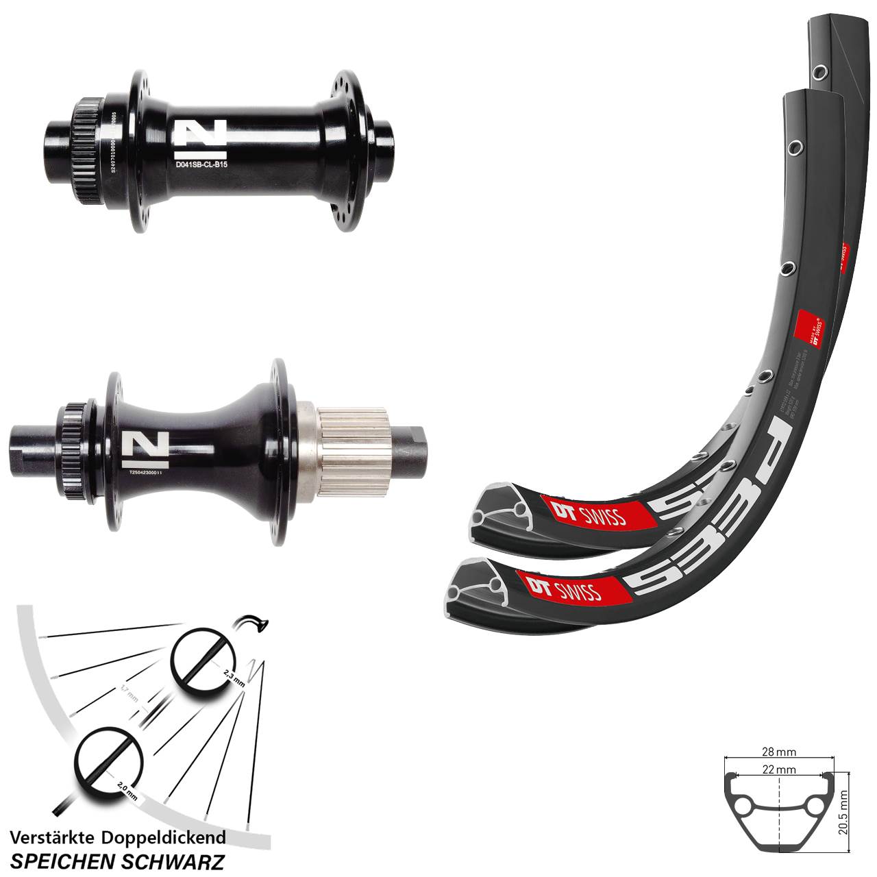 26 Zoll DT Swiss 533d Novatec D041SB D462 Disc Laufradsatz Boost Micro Spline