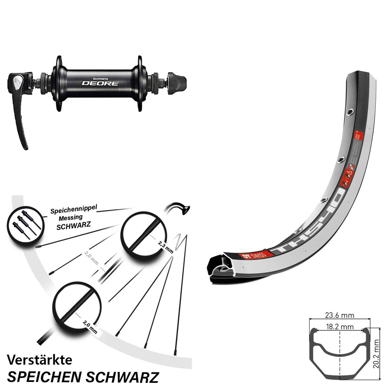 Shimano Deore HB-T610 DT Swiss TK 540 Vorderrad 28 Zoll