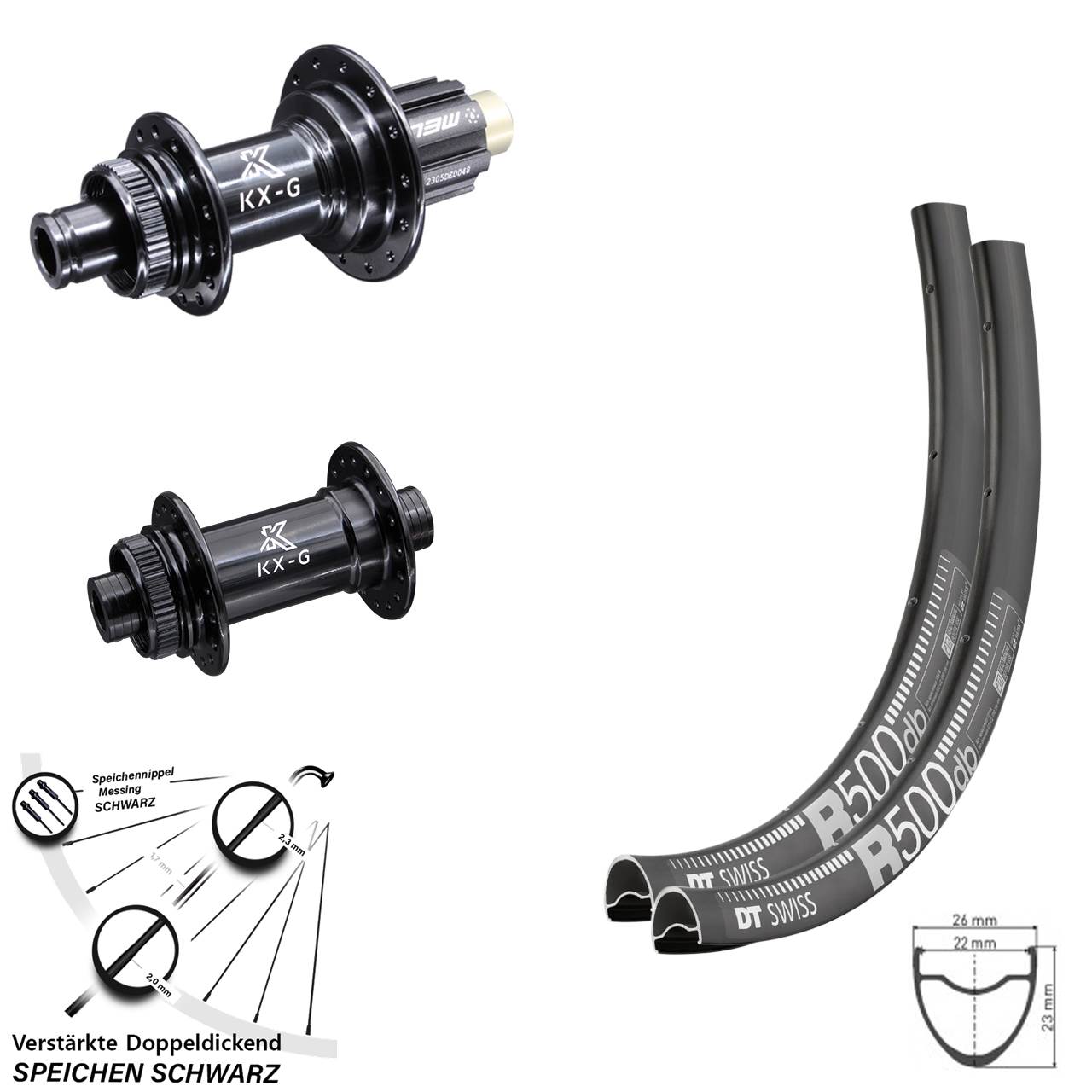 Laufradsatz Centerlock 12x100/142 28-29 Zoll DT Swiss R500 KX-G Campa N3W