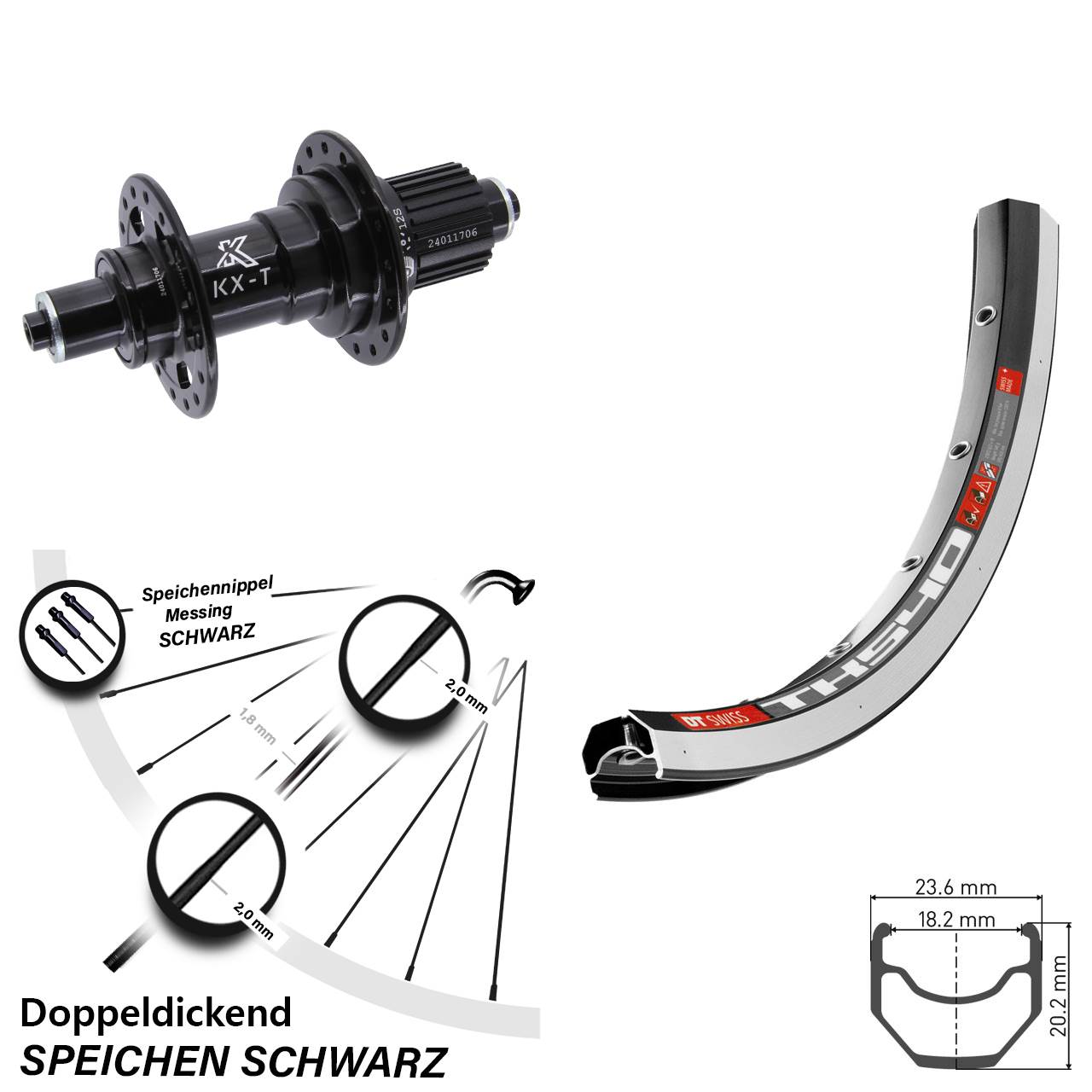 DT Swiss TK 540 KX-T 28 Zoll Hinterrad QR Micro Spline
