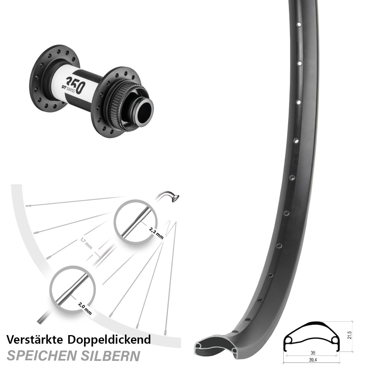 Disc Vorderrad 15x100 29 Zoll Ambrosio E35 DT Swiss 350