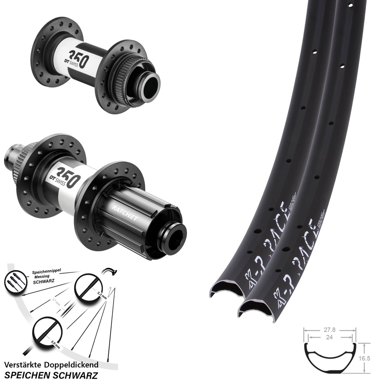 Laufradsatz Centerlock 28-29 Zoll KX-R Race DT Swiss 350 8-11 fach 15x100 12x142