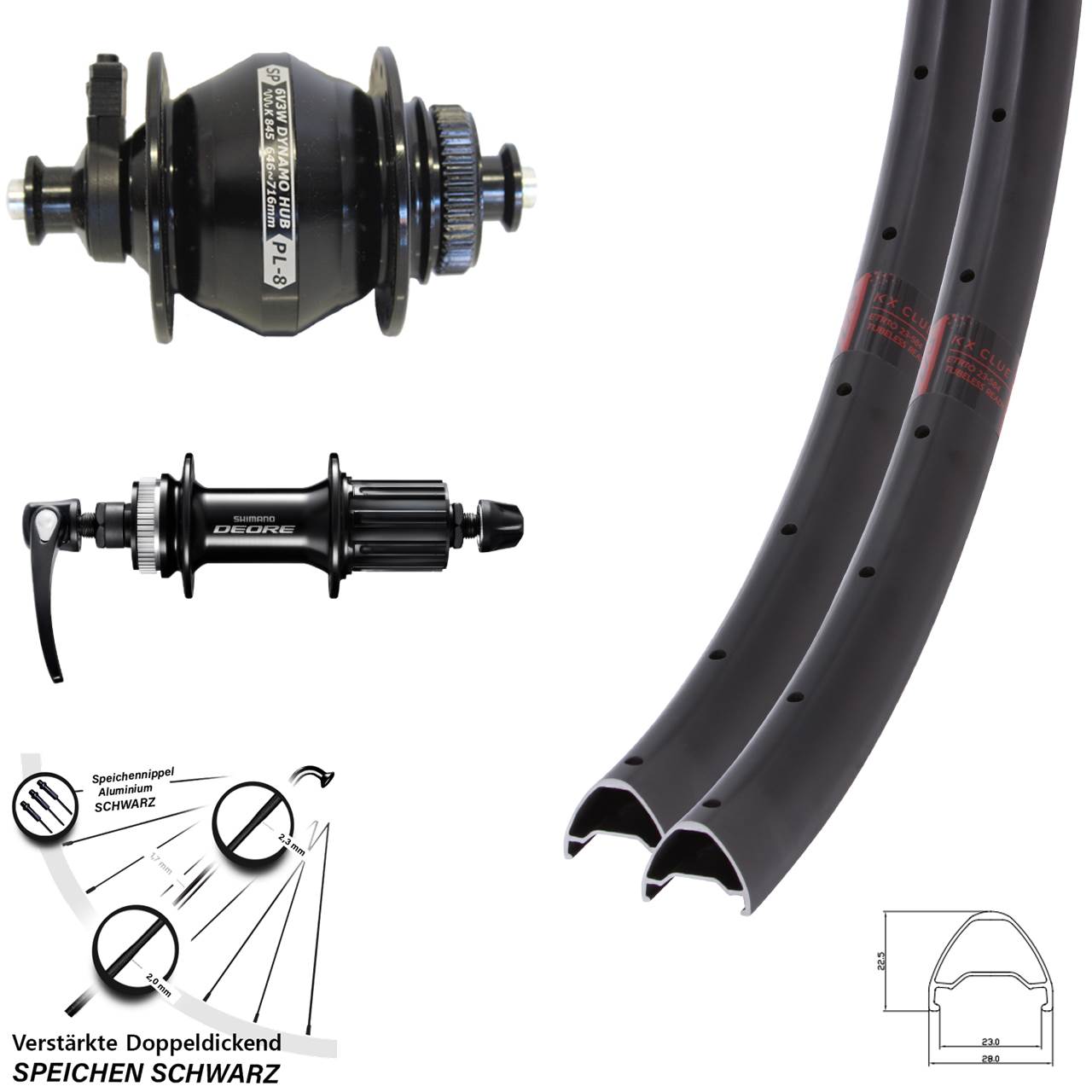 KX Clue Shutter PL-8 Shimano Deore 28-29 Zoll Disc Laufradsatz QR 8-11 fach
