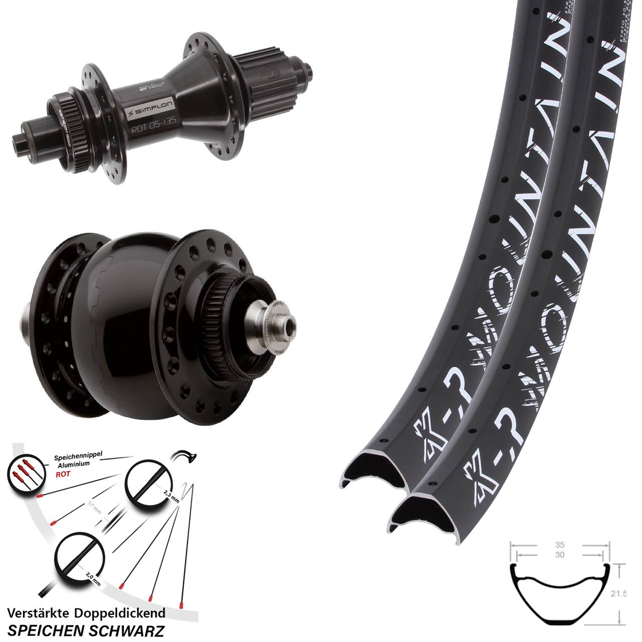 KX-R Mountain DT Swiss 370 Hybrid SON 28 27,5 Zoll 29 Laufradsatz Disc QR